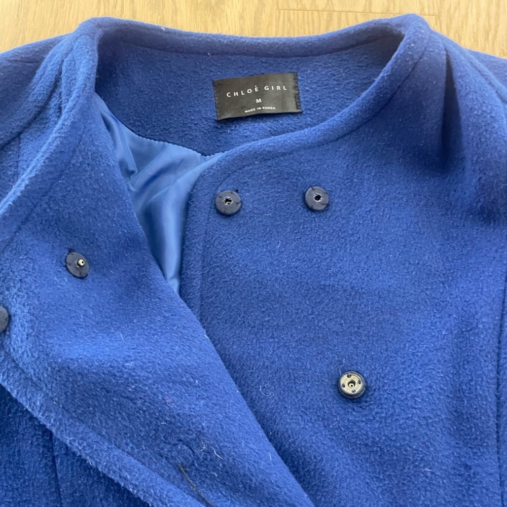Blue Wool Blend Coat - Picture 4 of 7